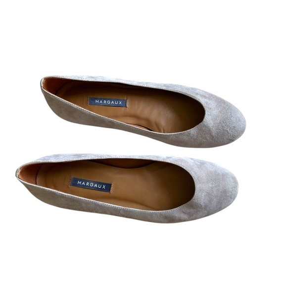 Margaux Classic Suede Ballet Flats In Flint Gray Size 38 - Picture 3 of 10